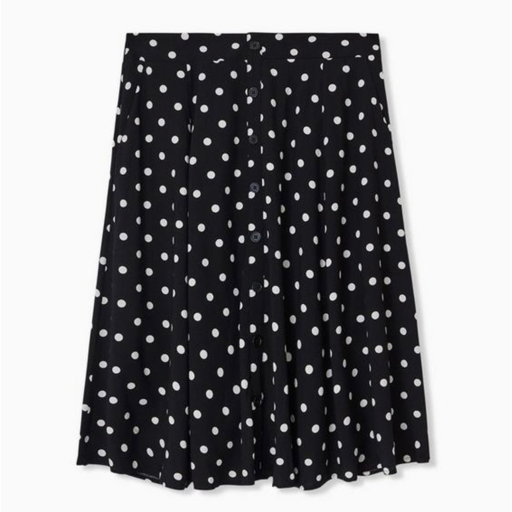 MIDI Challis Button Front Skirt